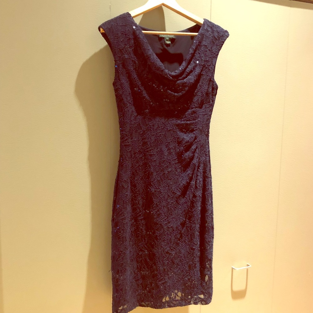 Ralph Lauren Royal Blue Sequined Cocktail Dress